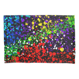 Housse D'oreillers Explosion de couleur points de peinture colorés mo