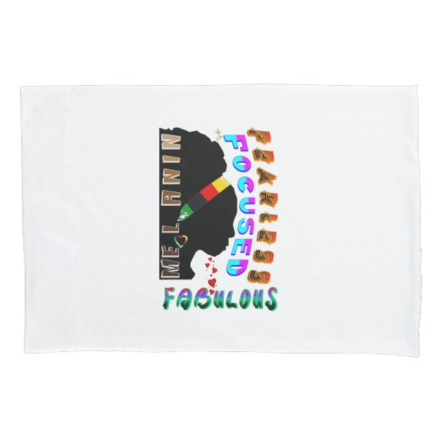 Housse D'oreillers Fabuleux Melanin focalisé sans peur (devant-gauche)