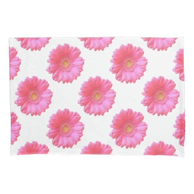 Housse D'oreillers Faisée de gerbera rose (devant)