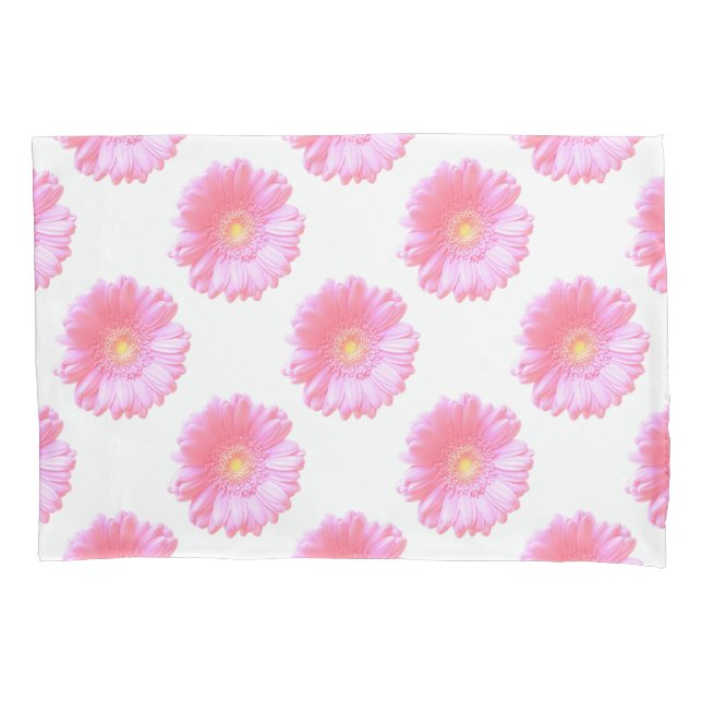 Housse D'oreillers Faisée de gerbera rose pâle (devant)