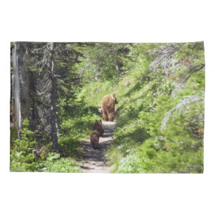 Housse D'oreillers Famille d'ours brun