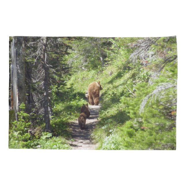 Housse D'oreillers Famille d'ours brun (Dos)
