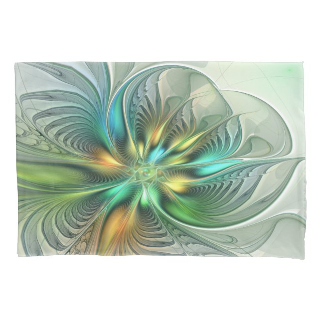 Housse D'oreillers Fantaisie Abstraite Fleur Colorée Art Fractal (devant)