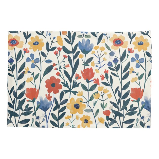 Housse D'oreillers Farmhouse Elegance Whimssical Floral Patchwork Sha (Dos-gauche)
