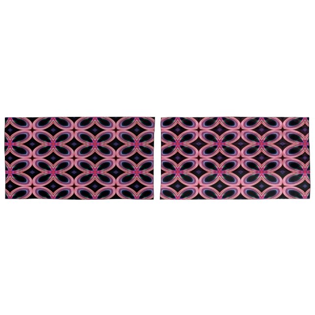 Housse D'oreillers Faux Neon Pink (devant-Set)