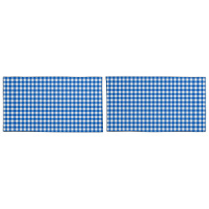 Housse D'oreillers Faye et Lauren Blue En vichy