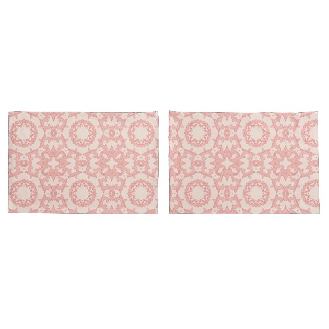 Housse D'oreillers Ferme Rose Et Crème  (Dos-Set)