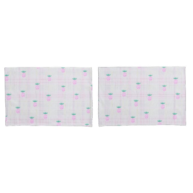 Housse D'oreillers Ferme Rose Pineapple  (devant-Set)
