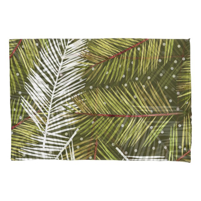 Housse D'oreillers Feuilles d'aquarelle verte : Illustration transpar (devant)