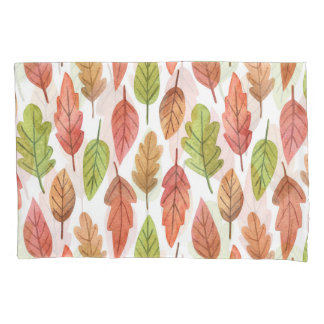 Housse D'oreillers Feuilles d'automne Aquarelle : Motif de la nature.