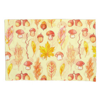 Housse D'oreillers Feuilles d'automne : aquarelle papier peint rétro