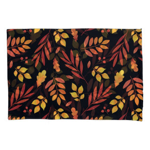 Housse D'oreillers Feuilles d'automne colorées Motif d'aquarelle
