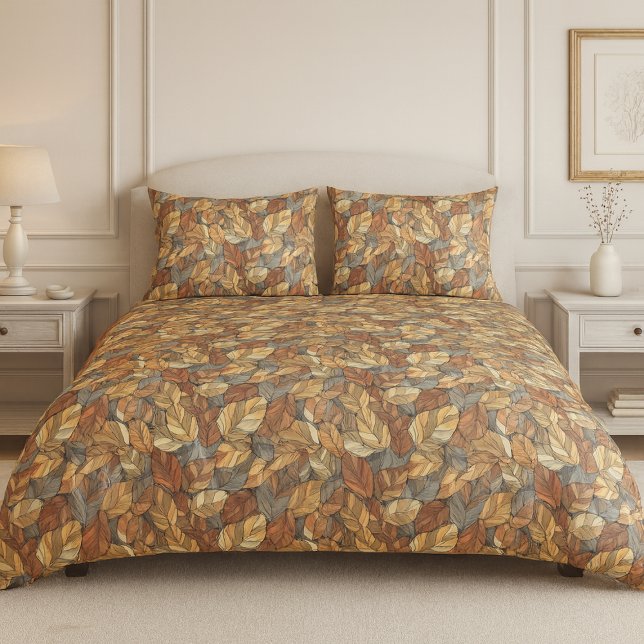 Housse D'oreillers Feuilles de chute en verre tendu - Rustique automn (Créateur téléchargé)