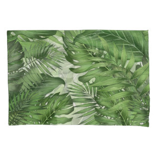 Housse D'oreillers Feuilles de jungle tropicale : arrière - plans flo