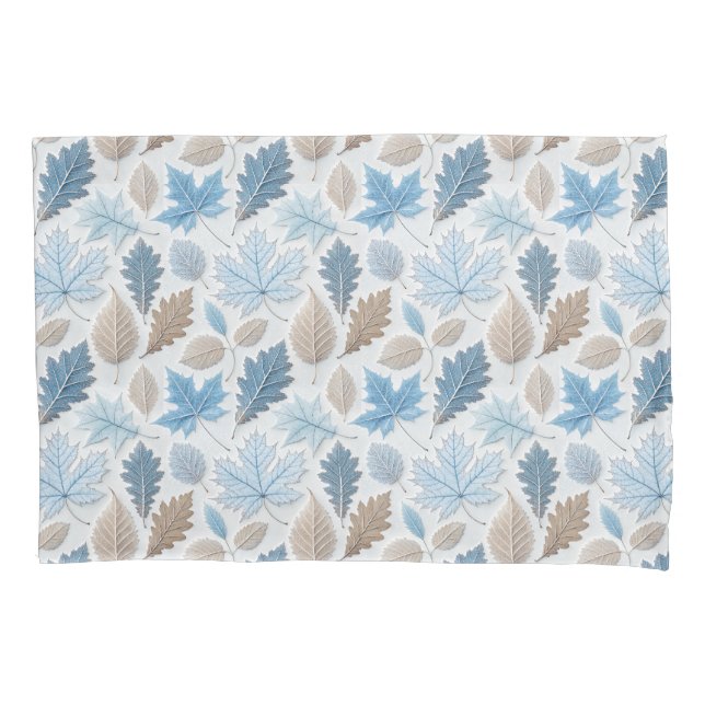 Housse D'oreillers feuilles d'hiver enrobés de givre délicat (devant)