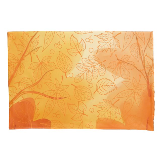 Housse D'oreillers Feuilles orange classiques Automne (devant)