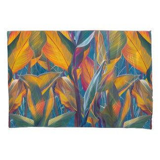 Housse D'oreillers Feuilles tropicaux, mur de béton grinçant.