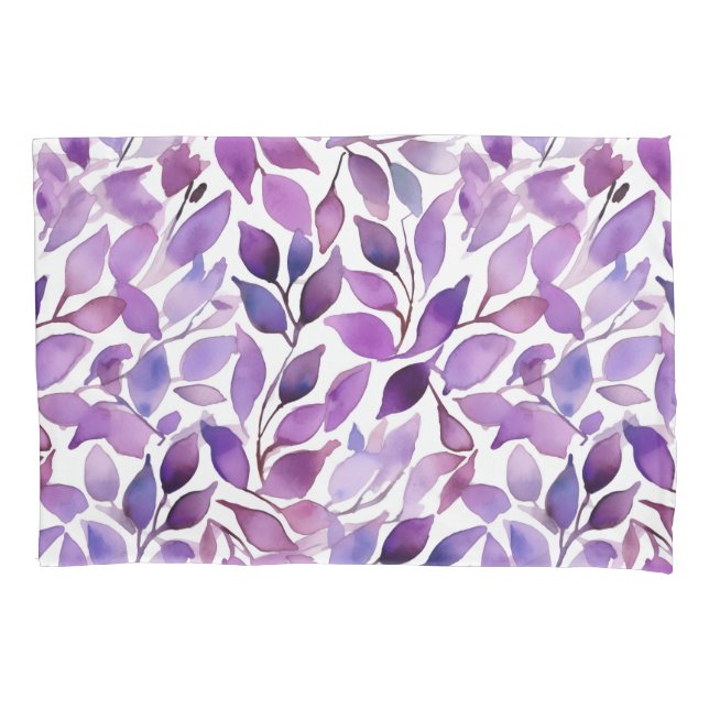 Housse D'oreillers Feuilles violettes (devant)