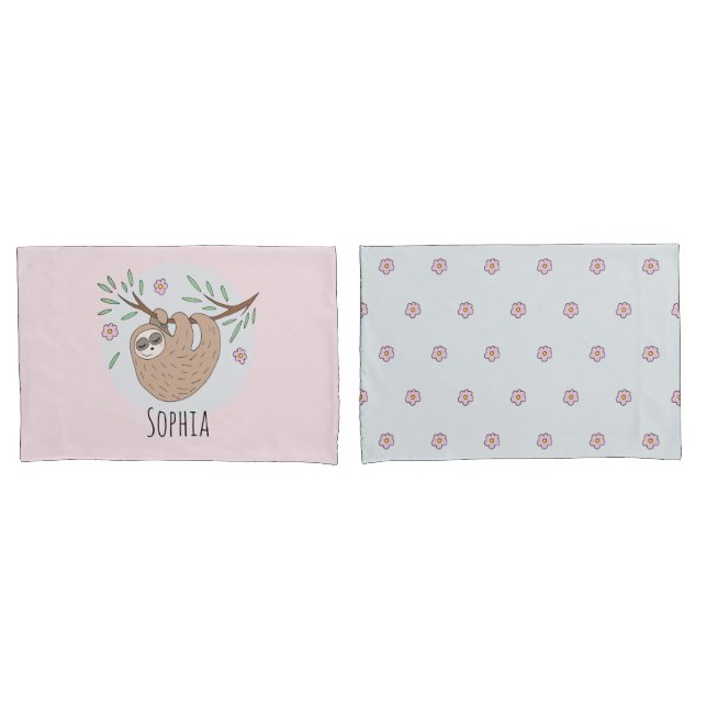 Housse D'oreillers Filles mignonne couchant couchage Animal et nom En (devant-Set)