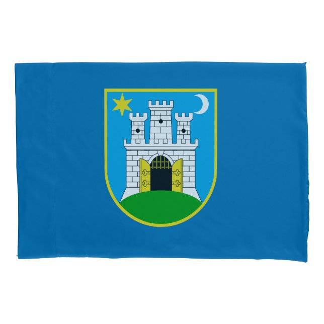 Housse D'oreillers Flag of Zagreb, Croatia Pillow Case (devant)