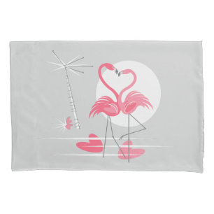 Housse D'oreillers Flamant rose Love oreiller multi-back