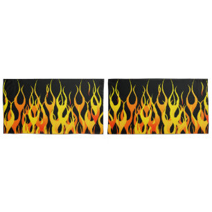 Housse D'oreillers Flames de course classique en feu