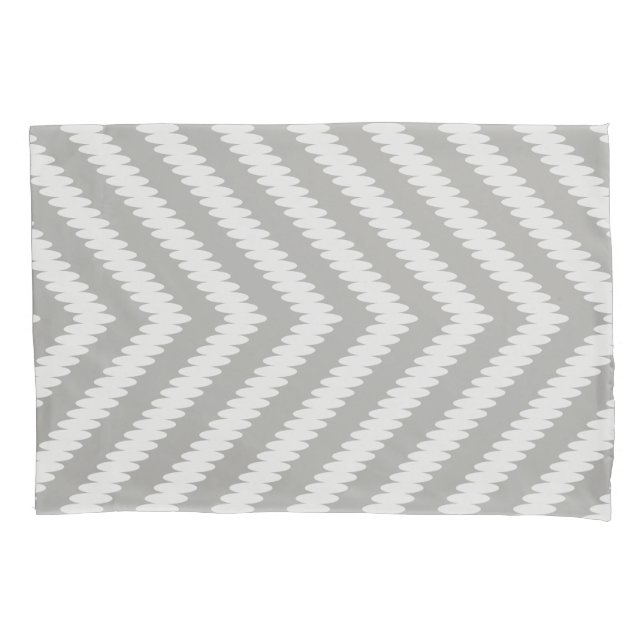 Housse D'oreillers Flèches Chevron Gris et Blanc Modernes (devant)