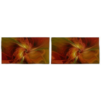 Fleur d'art fractal abstrait rouge orange marron v