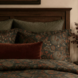 Housse D'oreillers Fleur de Cottage Gothique Vintage Sombre et Élégan