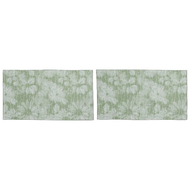 Housse D'oreillers Fleur de Pâquerette Veloutée Vert Citron (Dos-Set)