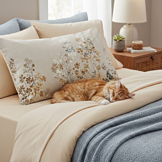 Housse D'oreillers fleur de prairie ambre (Créateur téléchargé)