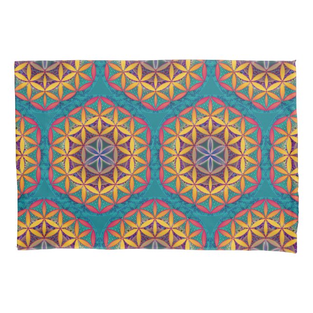 Housse D'oreillers Fleur de vie Mandala (devant)