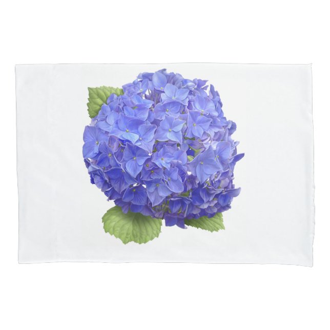 Housse D'oreillers Fleur d'Hortensia Bleu (devant)