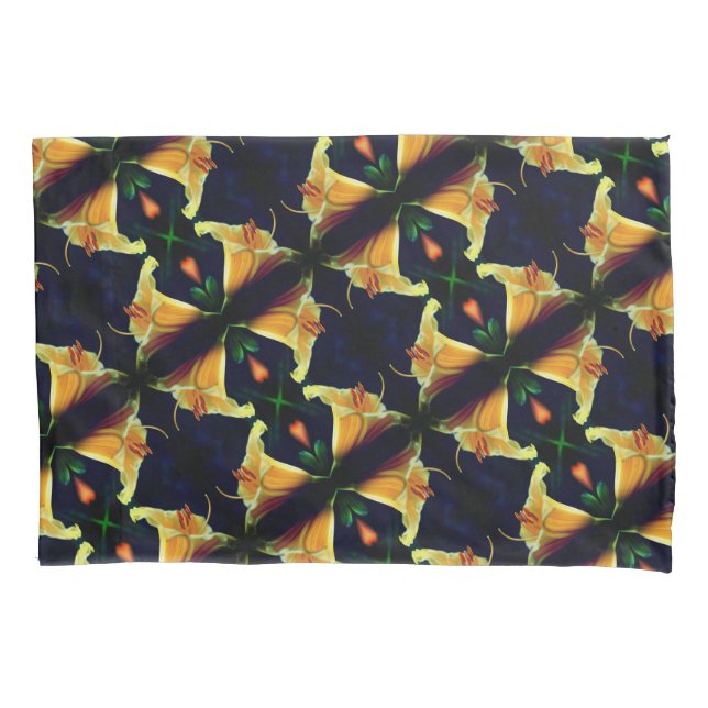 Housse D'oreillers Fleur Lys Jaune intense Motif d'art Abstrait (devant)