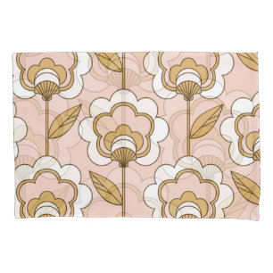 Housse D'oreillers Fleur rétro : motif vintage sans soudure.