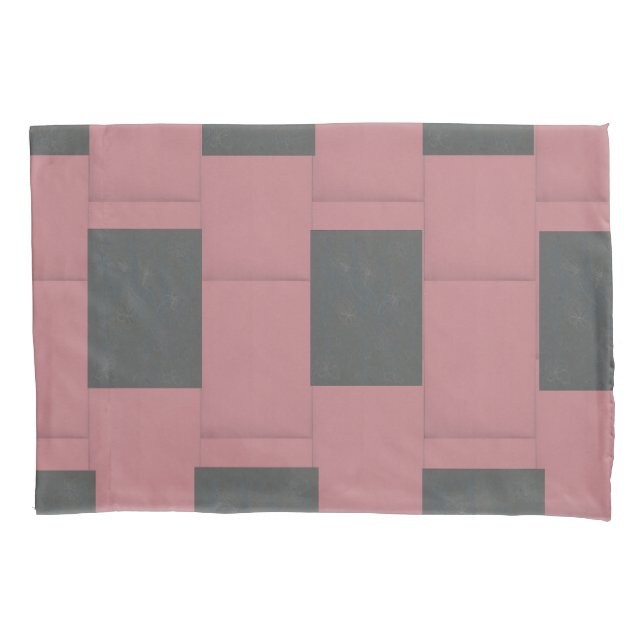 Housse D'oreillers Fleur rose Checker Abstrait (devant)