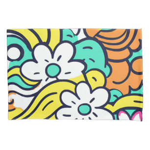 Housse D'oreillers Fleur sauvage dynamique Y2K Gras Retro Printemps D
