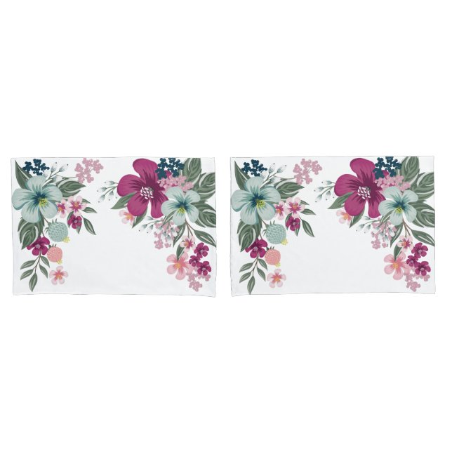 Housse D'oreillers Fleur tropicale coussin Coque en blanc (devant-Set)