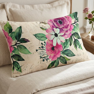 Housse D'oreillers Fleurie Vintage Chic Décontracté