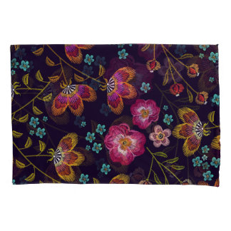 Housse D'oreillers Fleurs brodées : mode sans couture motif