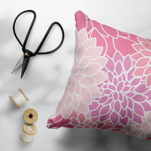 Housse D'oreillers Fleurs Dahlia, Motif De Fleurs, Dahlia Rose