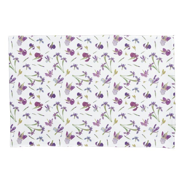 Housse D'oreillers Fleurs d'aquarelle violette Motif botanique (devant)