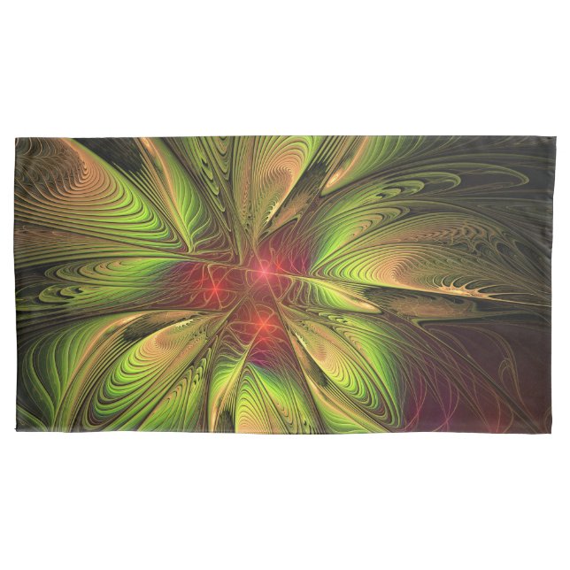 Housse D'oreillers Fleurs de fantaisie fractale douces et tendres (devant)
