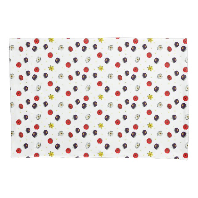 Housse D'oreillers Fleurs de printemps en blanc (devant)