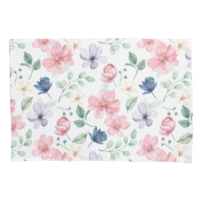 Housse D'oreillers Fleurs de printemps et Motif Feuille (devant)