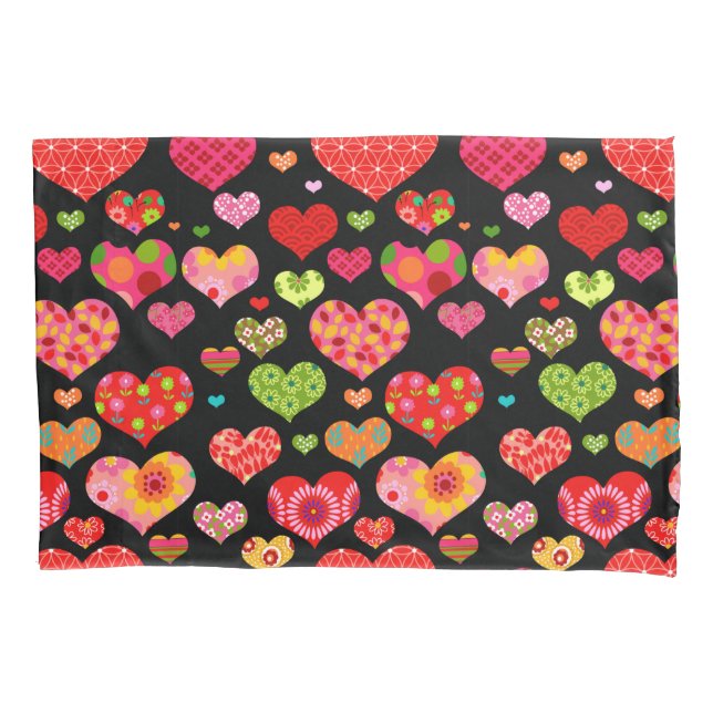 Housse D'oreillers Fleurs de printemps Rainbow Love Hearts (devant)