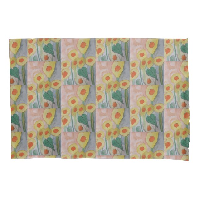 Housse D'oreillers Fleurs de soleil Abstraites (devant)