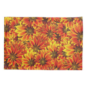 Housse D'oreillers Fleurs de soleil orange