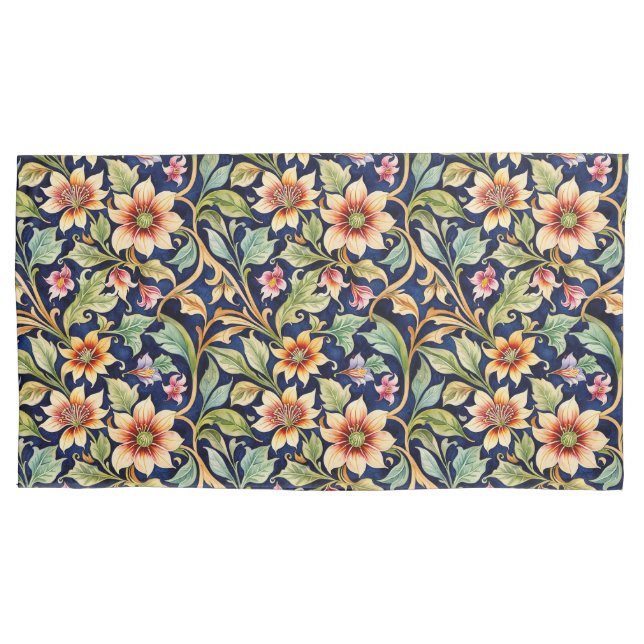 Housse D'oreillers Fleurs de style islamiste doré (devant)