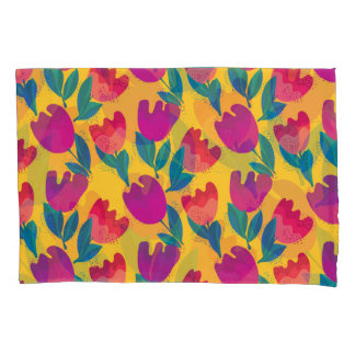 Housse D'oreillers Fleurs de tulipe brillantes : Élégantes et sans jo